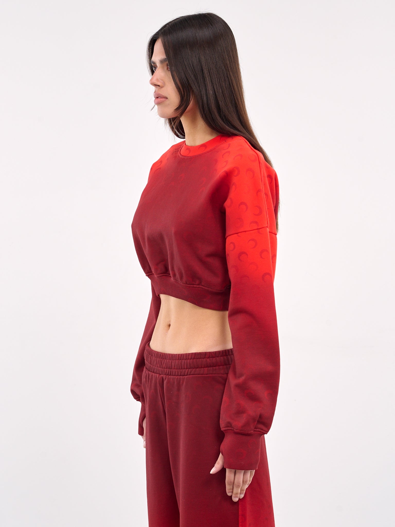 Moon Faded Gradient Crop Sweatshirt - 2