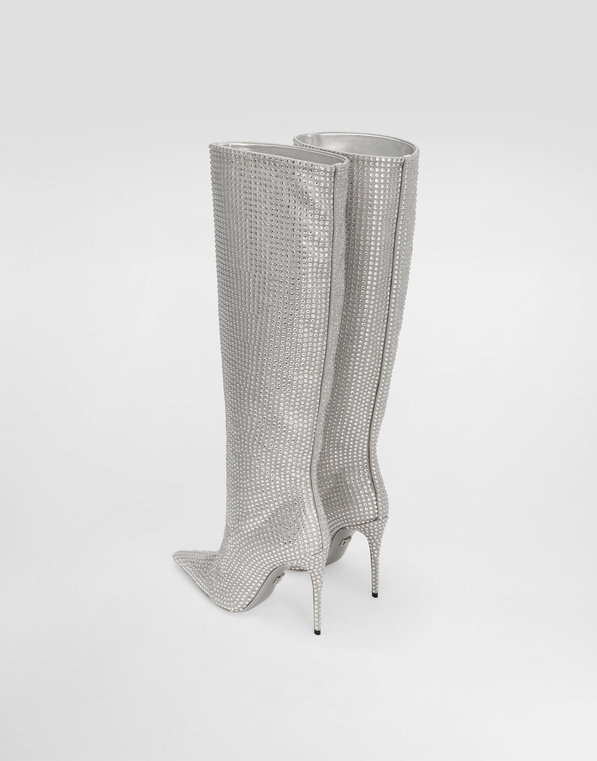 Satin boots with fusible rhinestones - 3