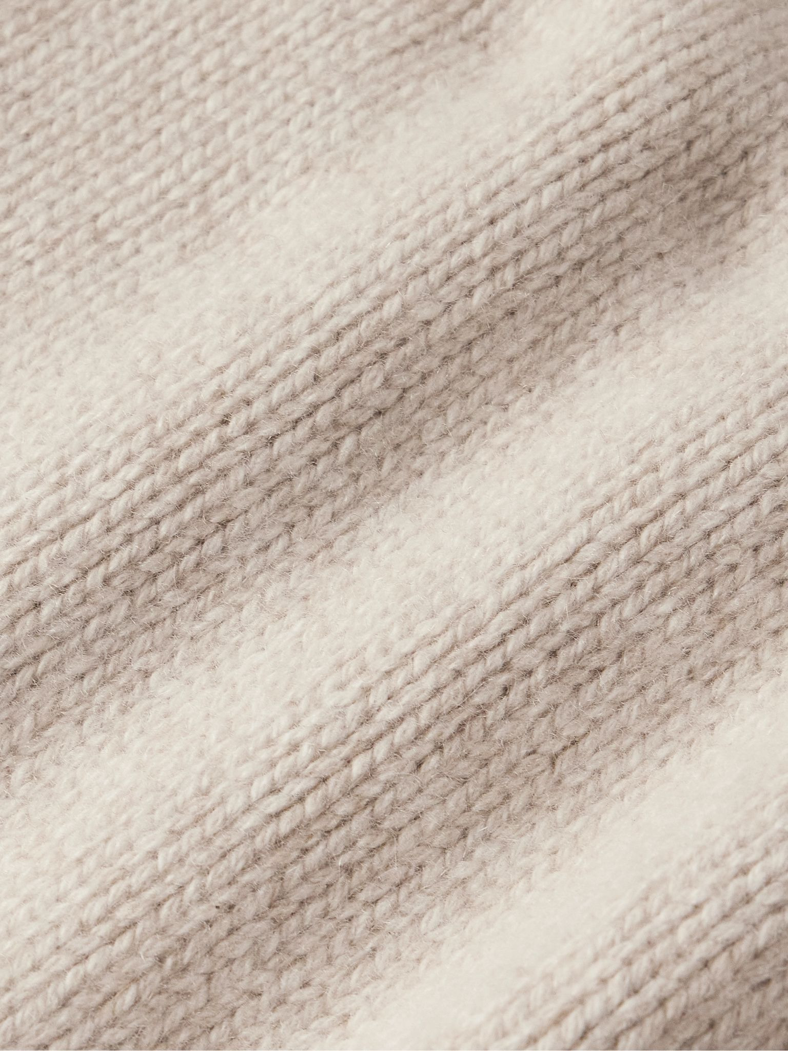 Cashmere Zip-Up Sweater Cream - 5