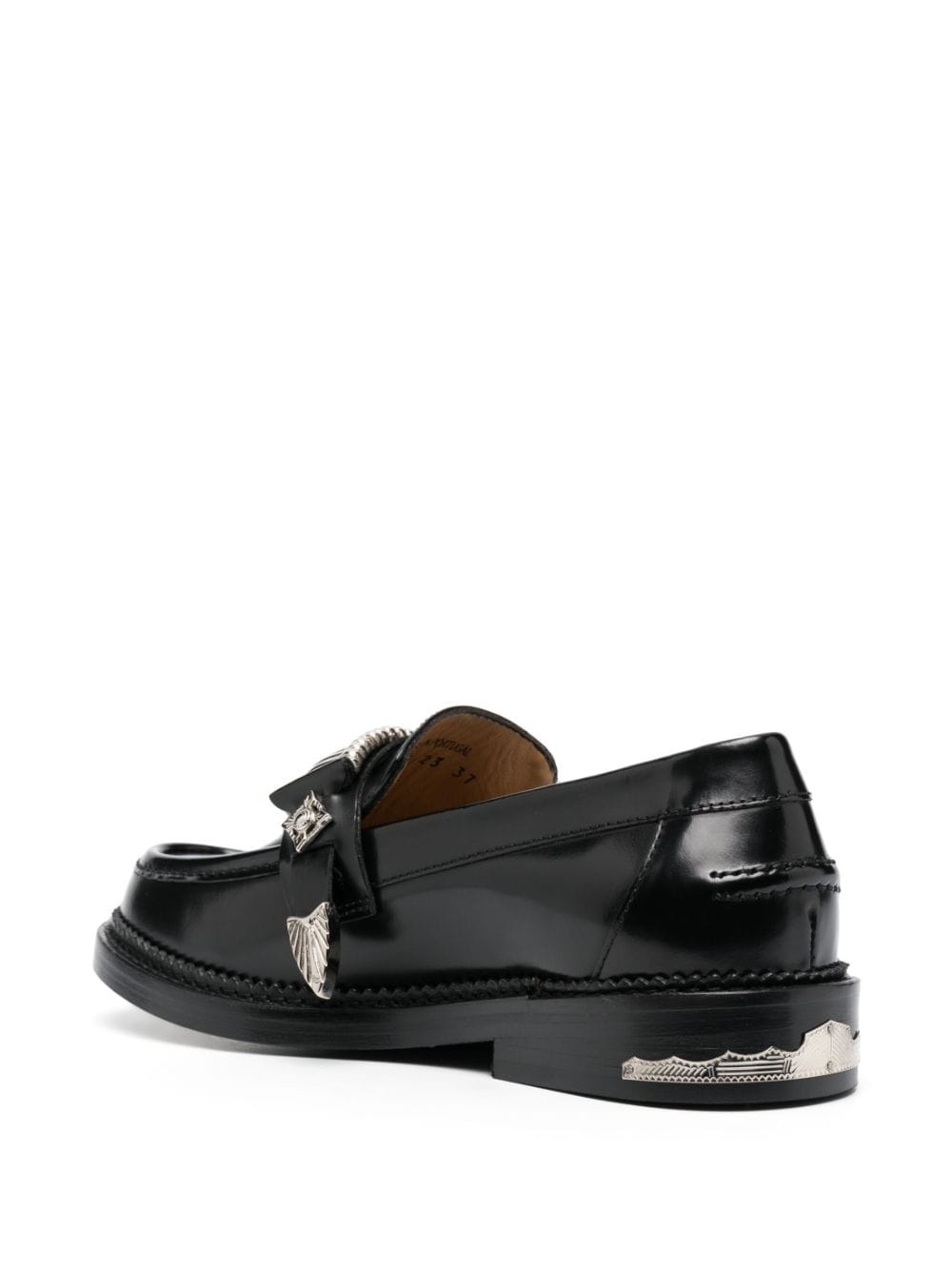 buckle-detail leather loafers - 3