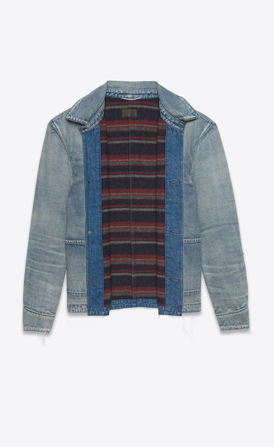 SAINT LAURENT 50s jacket in sun dirty blue denim outlook