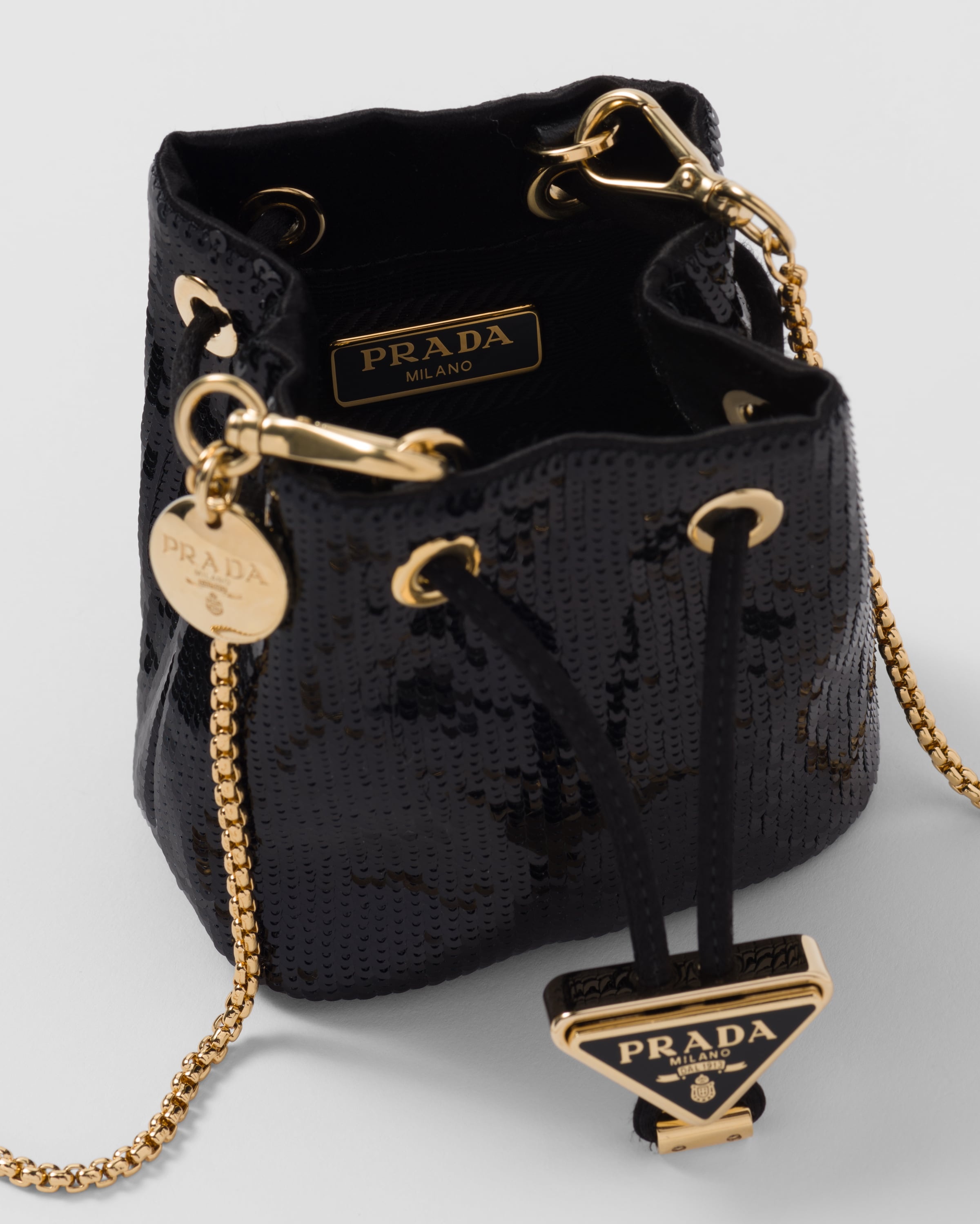 Prada Sequined satin mini-pouch | prada | REVERSIBLE