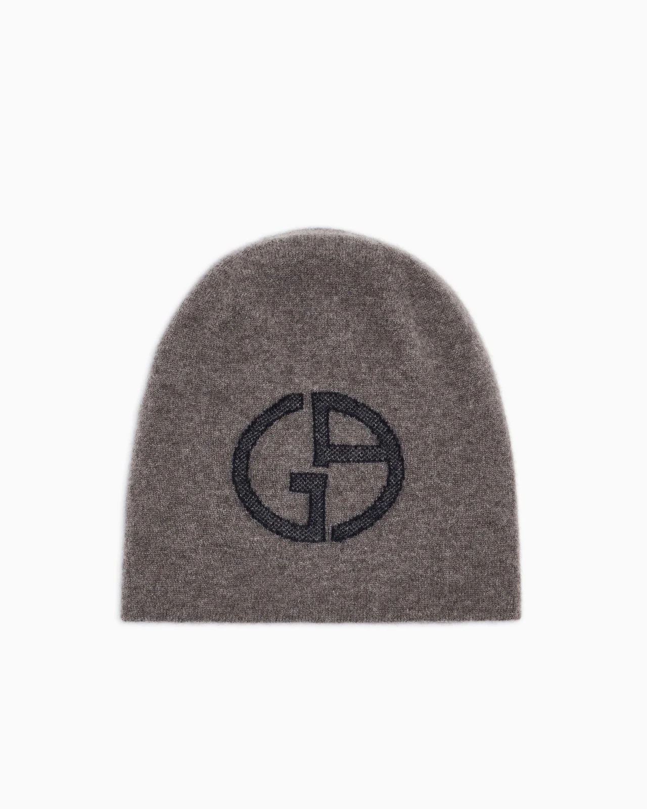 CASHMERE BEANIE WITH GA LOGO INTARSIA - 1
