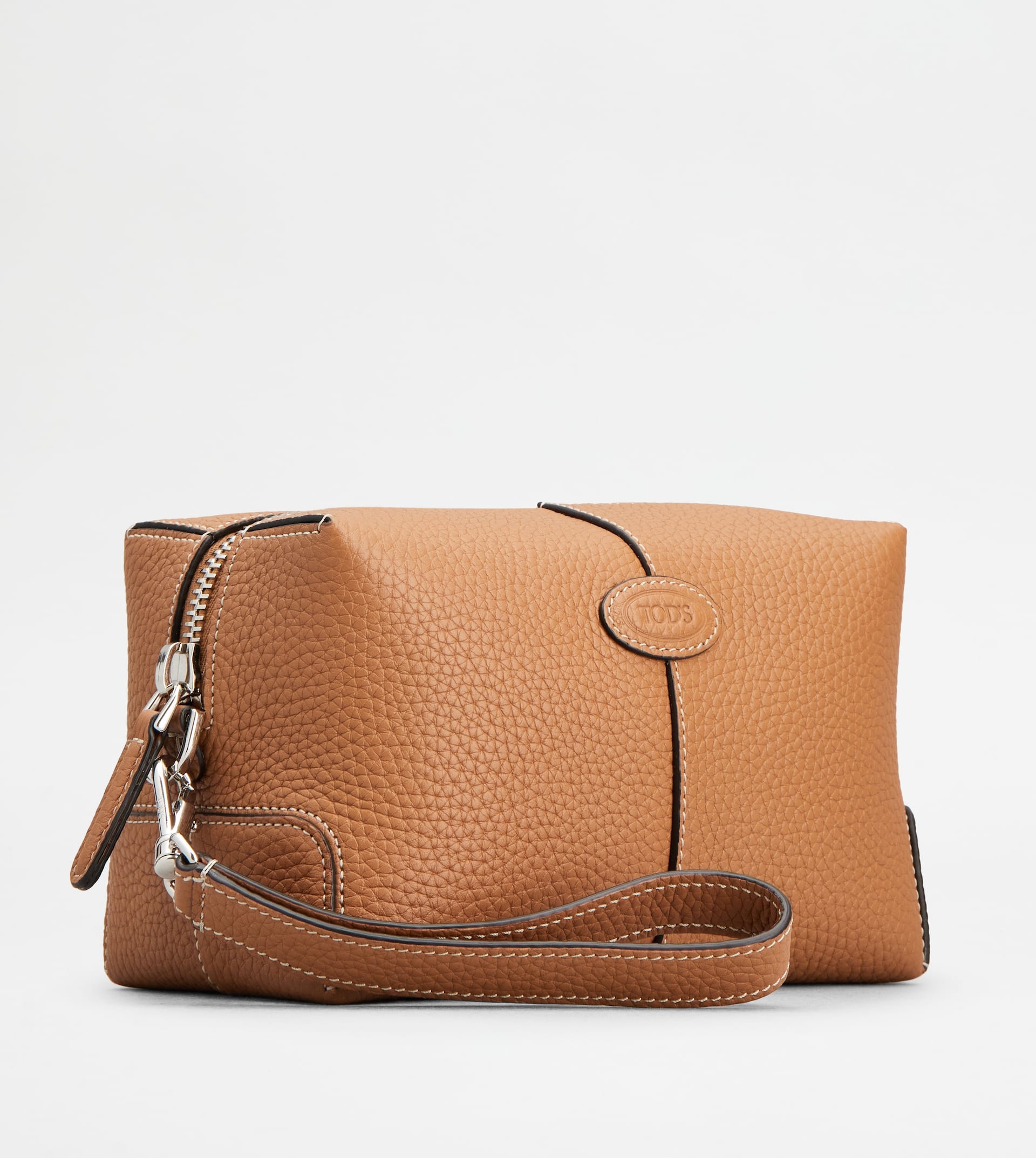 POUCH IN LEATHER LARGE - BROWN - 4
