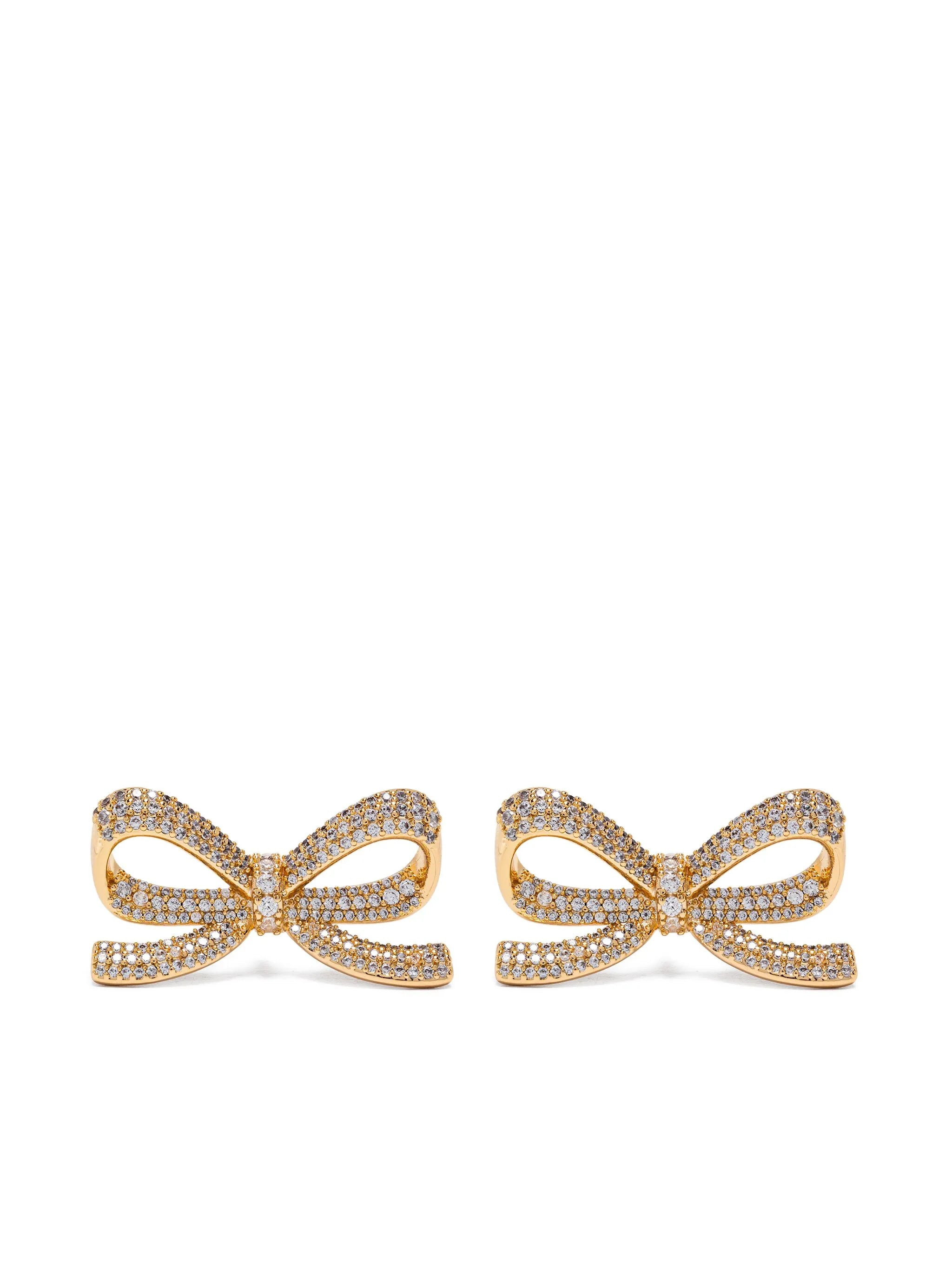Self-portrait Bow Crystal Earrings - 1