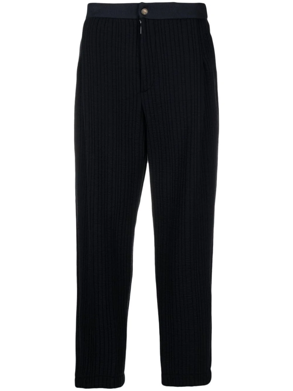 pleated quilted tapered trousers - 1