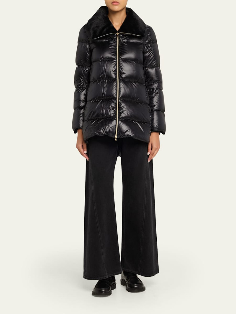 Herno Ultralight Nylon Down Jacket with Alternative Fur outlook