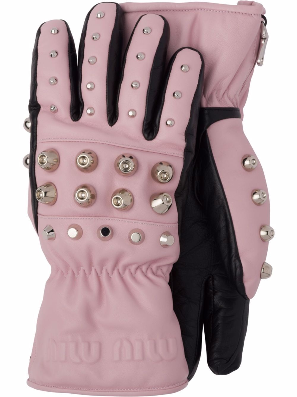 stud-detail panelled gloves - 1