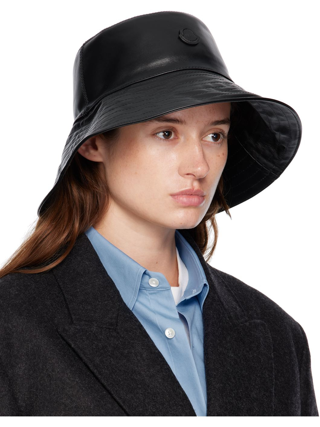 Moncler x EE72 Black Leather Bucket Hat - 2