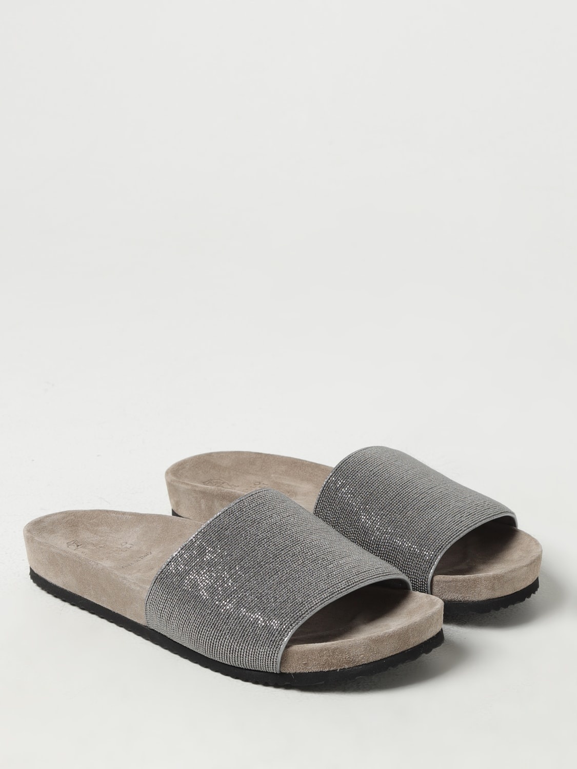 Brunello Cucinelli Precious lamé suede sandals - 2
