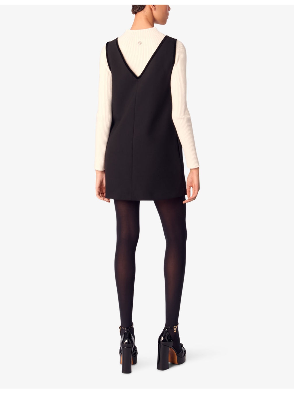 Bow-embellished relaxed-fit sleeveless woven mini dress - 4