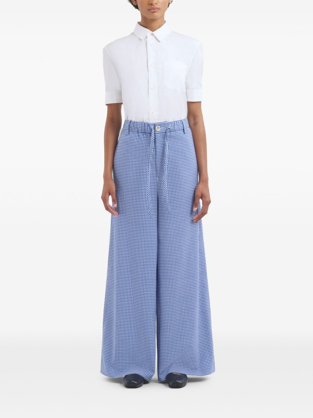 gingham-patterned trousers - 3