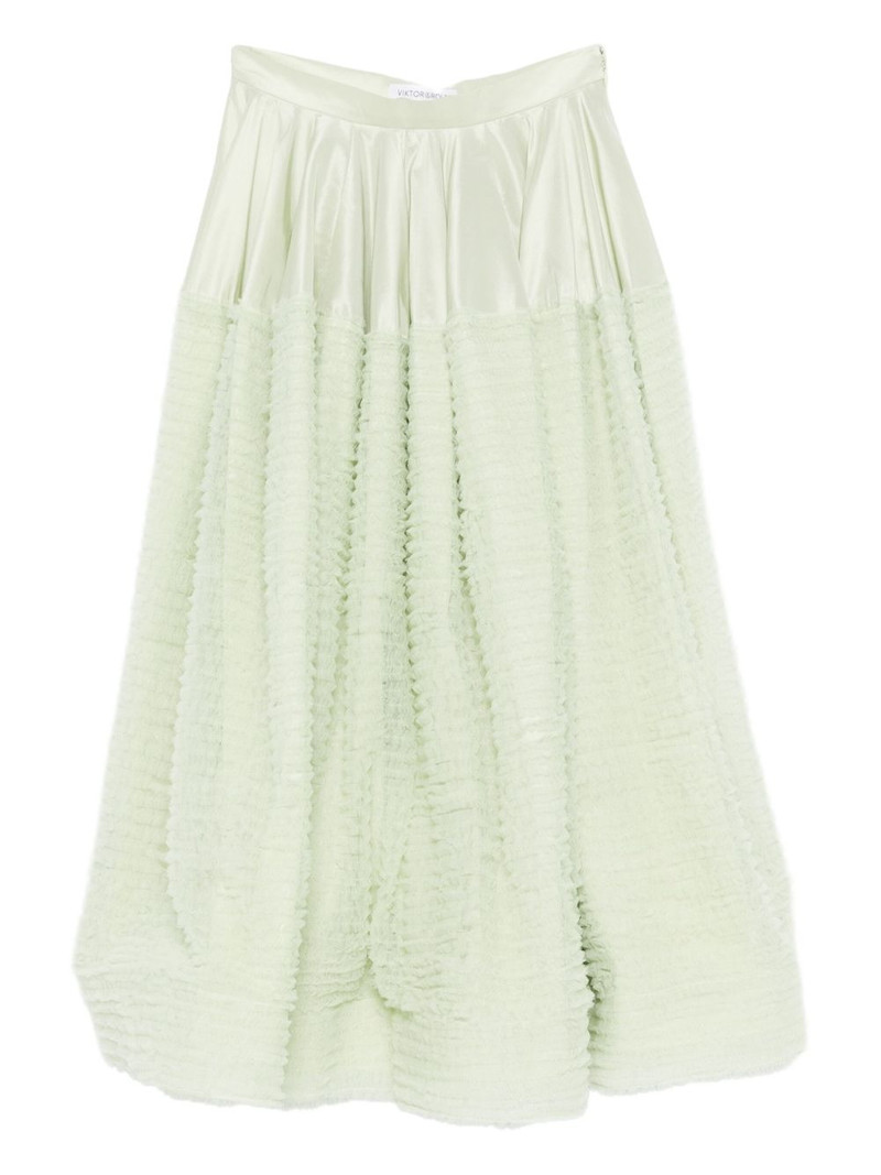 ruffled satin A-line skirt 1