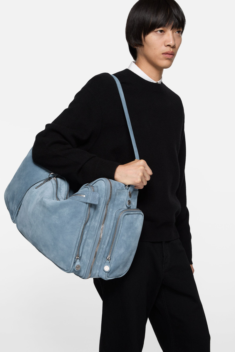 Camero Hotel Suede Shoulder Bag - Denim Blue 3