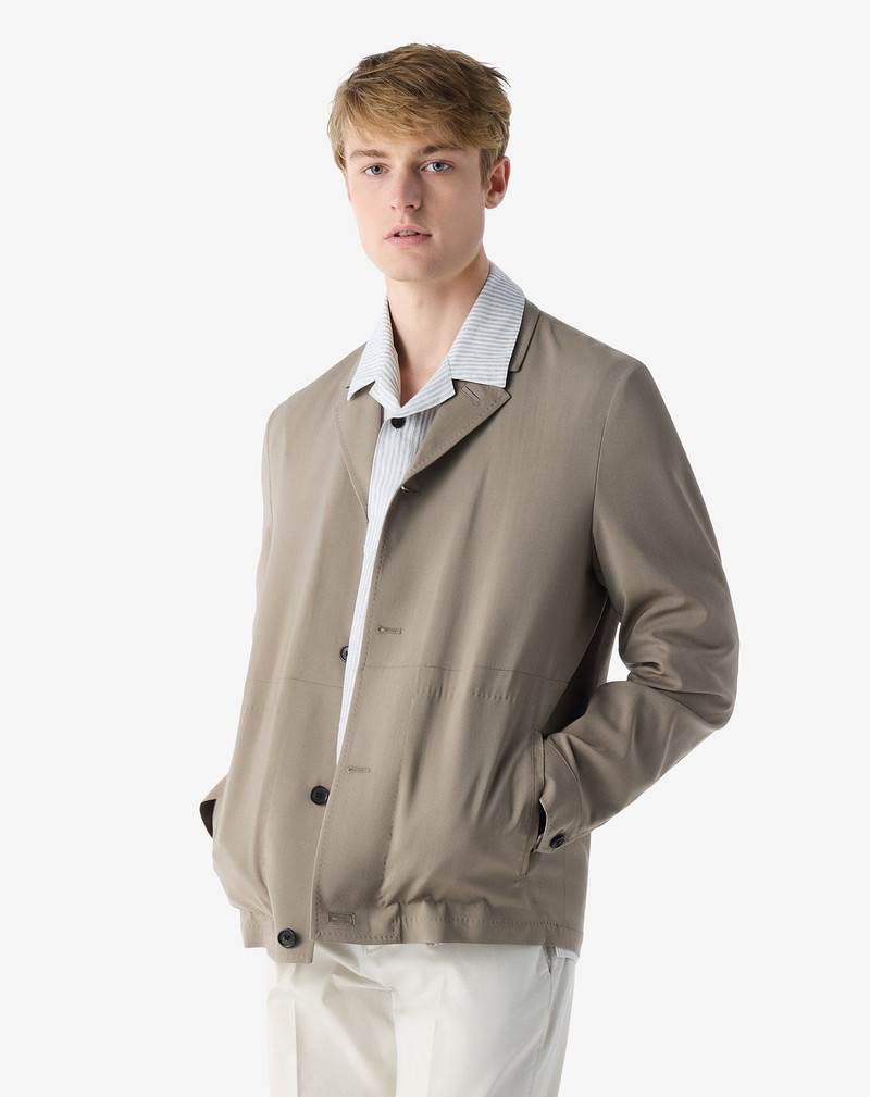 CORNELIANI Beige stretch 120's wool overshirt outlook