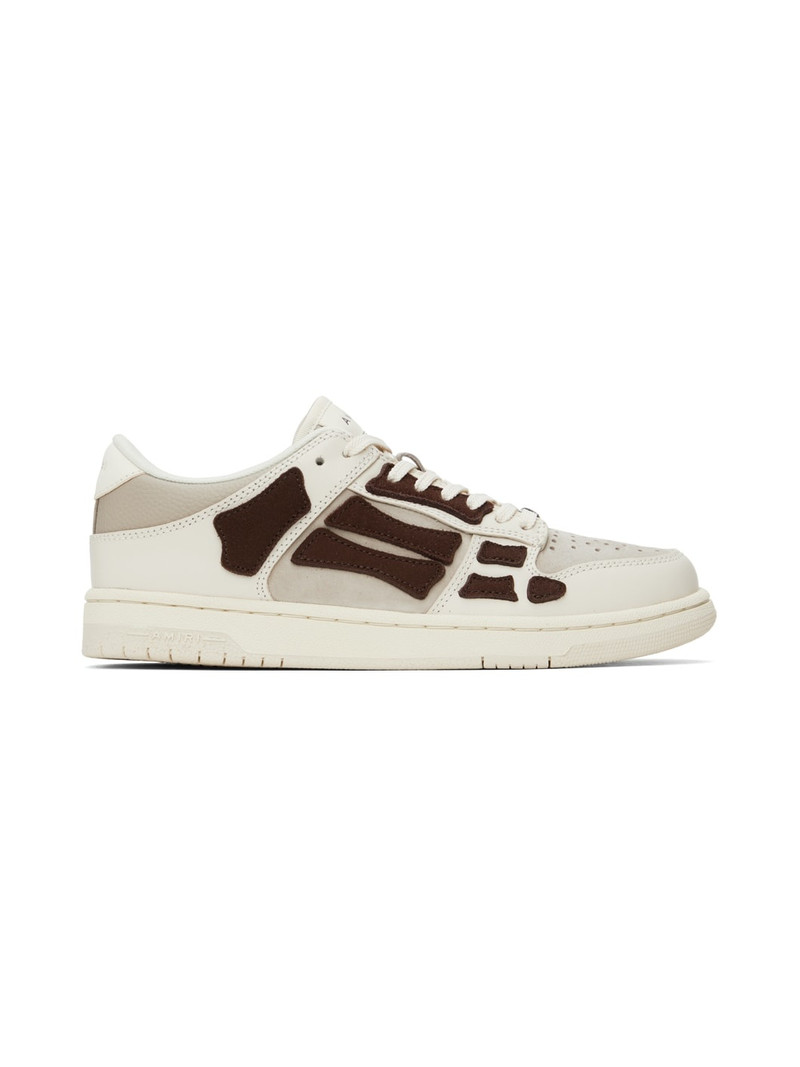 Beige & Brown Skel Top Low Sneakers - 1