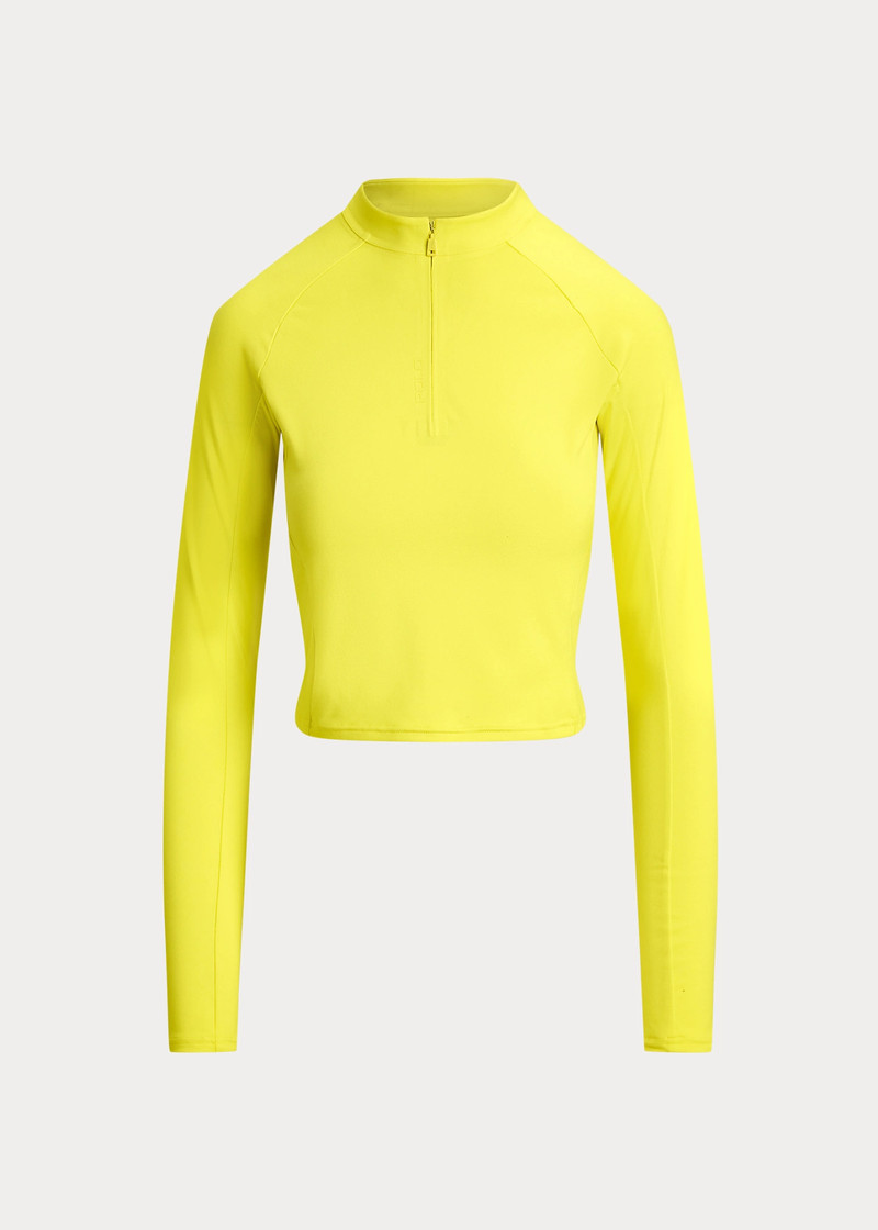 Sueded Jersey Cropped Half-Zip 1