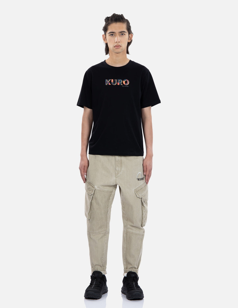 Mixed Graphic Embossed 3D Cargo Denim Joggers 5