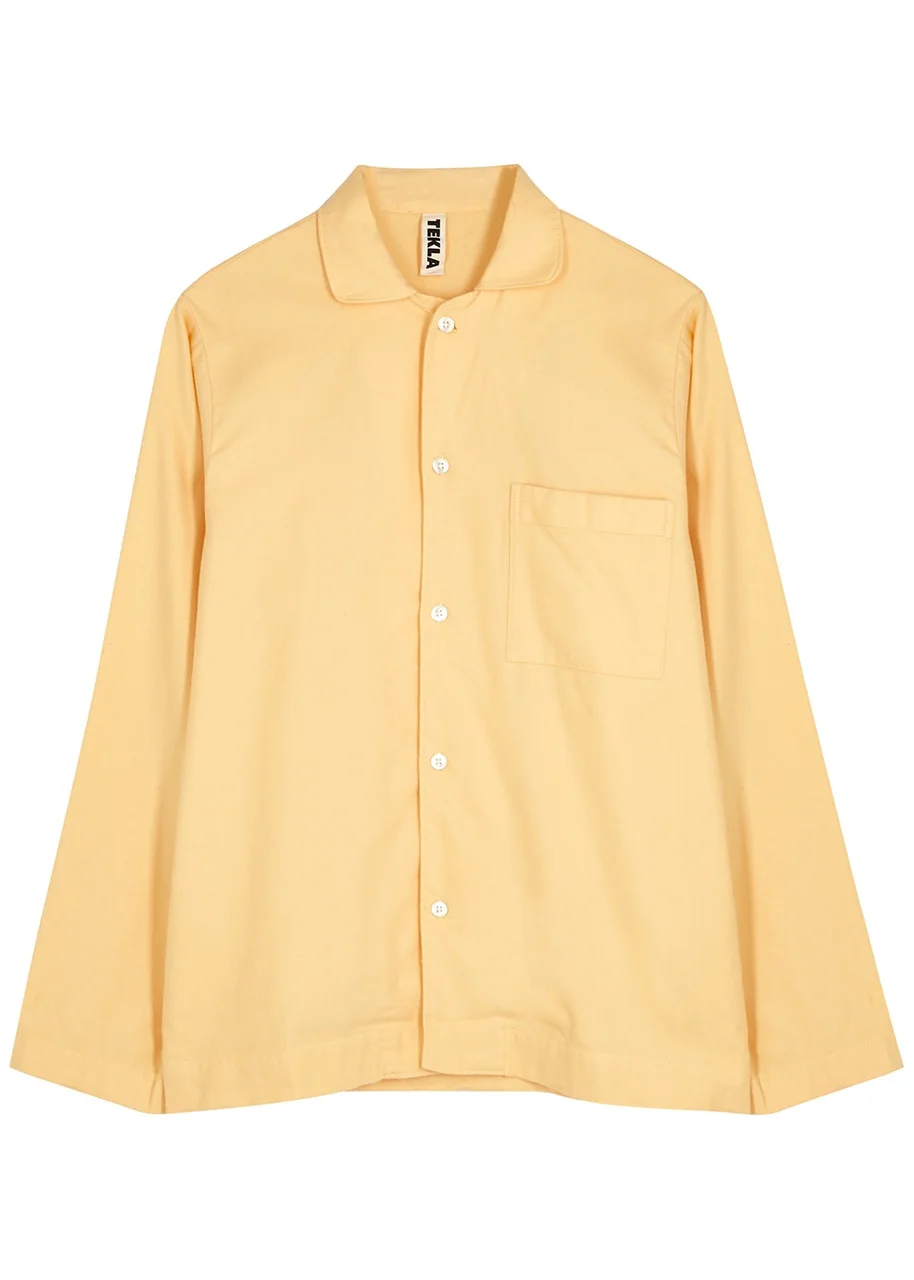 Tekla Unisex Yellow Flannel Pyjama Top, Top, 100% Organic Cotton - 1