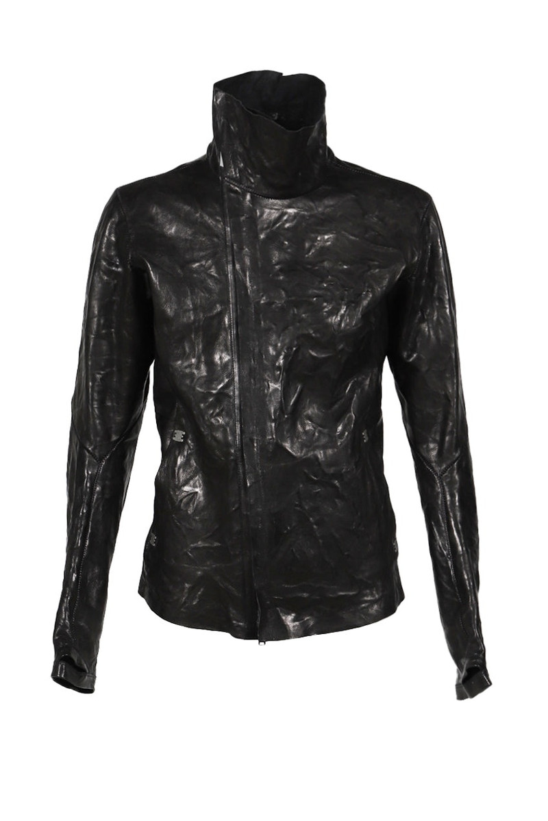 Isaac Sellam IMPARABLE HIGH NECK ASYMETRIC JACKET / NOIR outlook