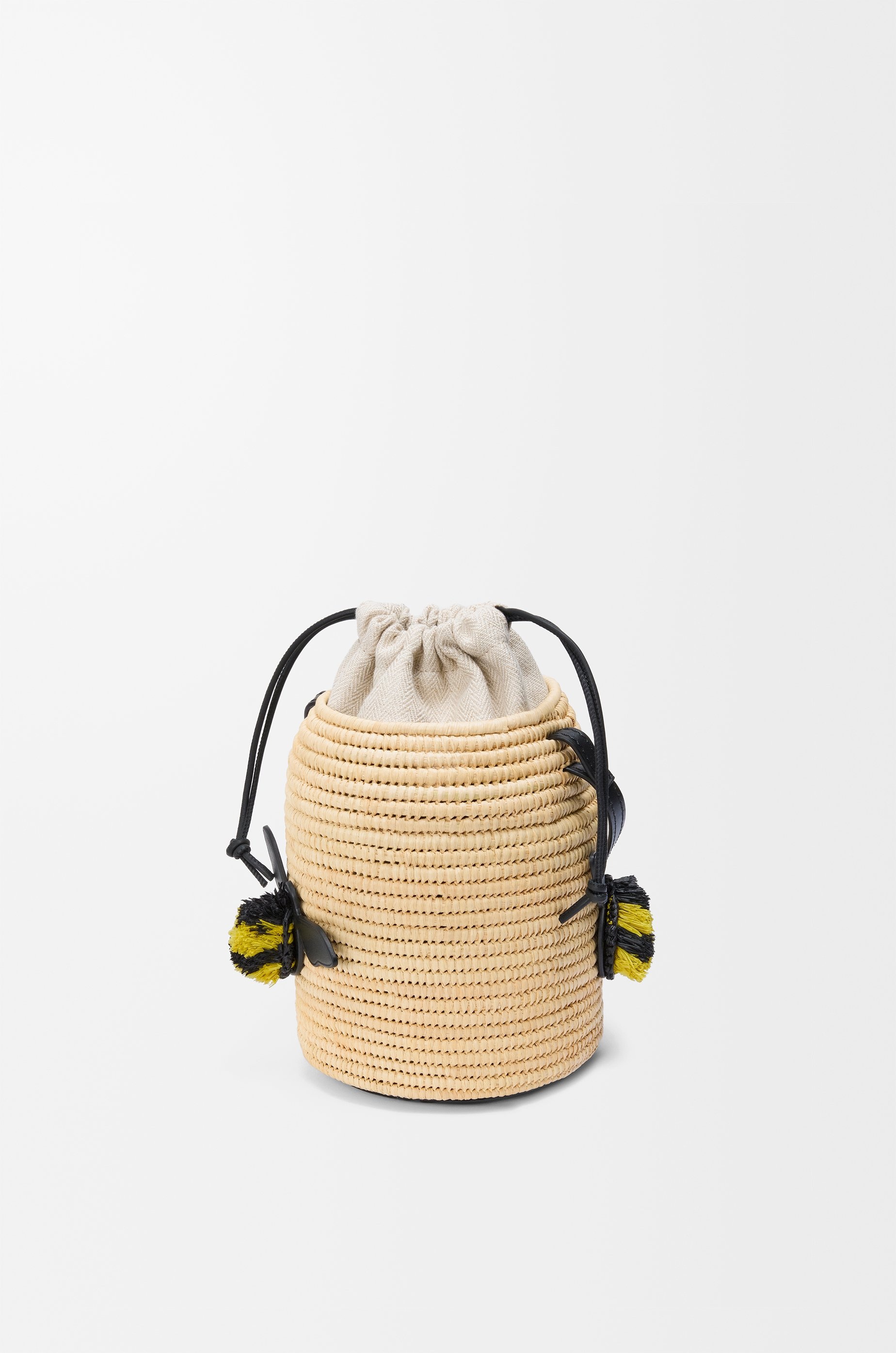 Beehive basket in raffia and calfskin - 5