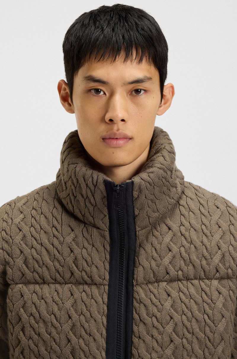 PUFFER JACKET WITH CABLE-KNIT STRUCTURE 5