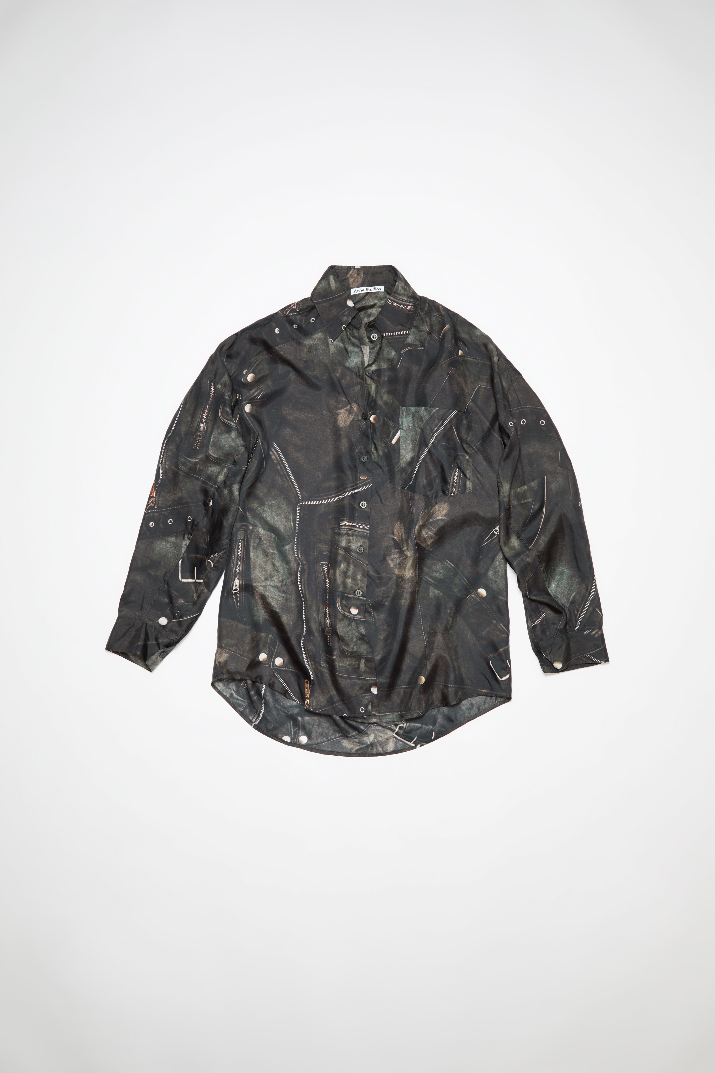 Silk print shirt - Faded black - 6