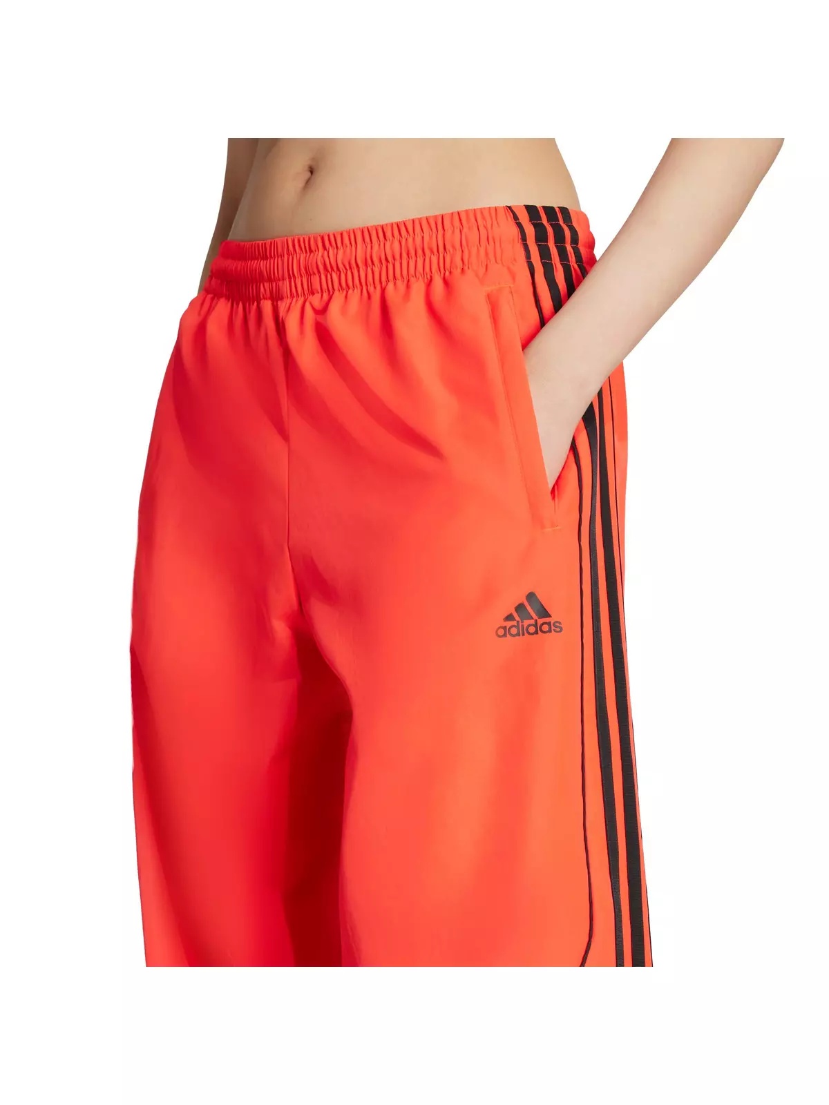 Women's Teamgeist Adicolor Oversized Woven Track Pant -Red/Black - 3
