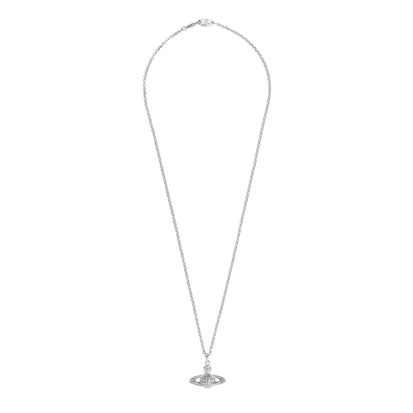 Vivienne Westwood Thin Lines Short Flat Orb Pendant Necklace