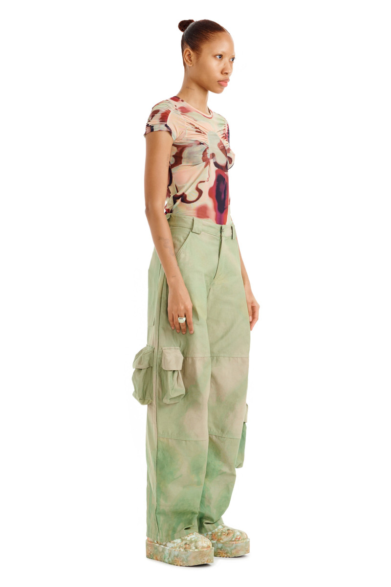 CELADON MUMS PLAID LAWN CARGO PANT 4