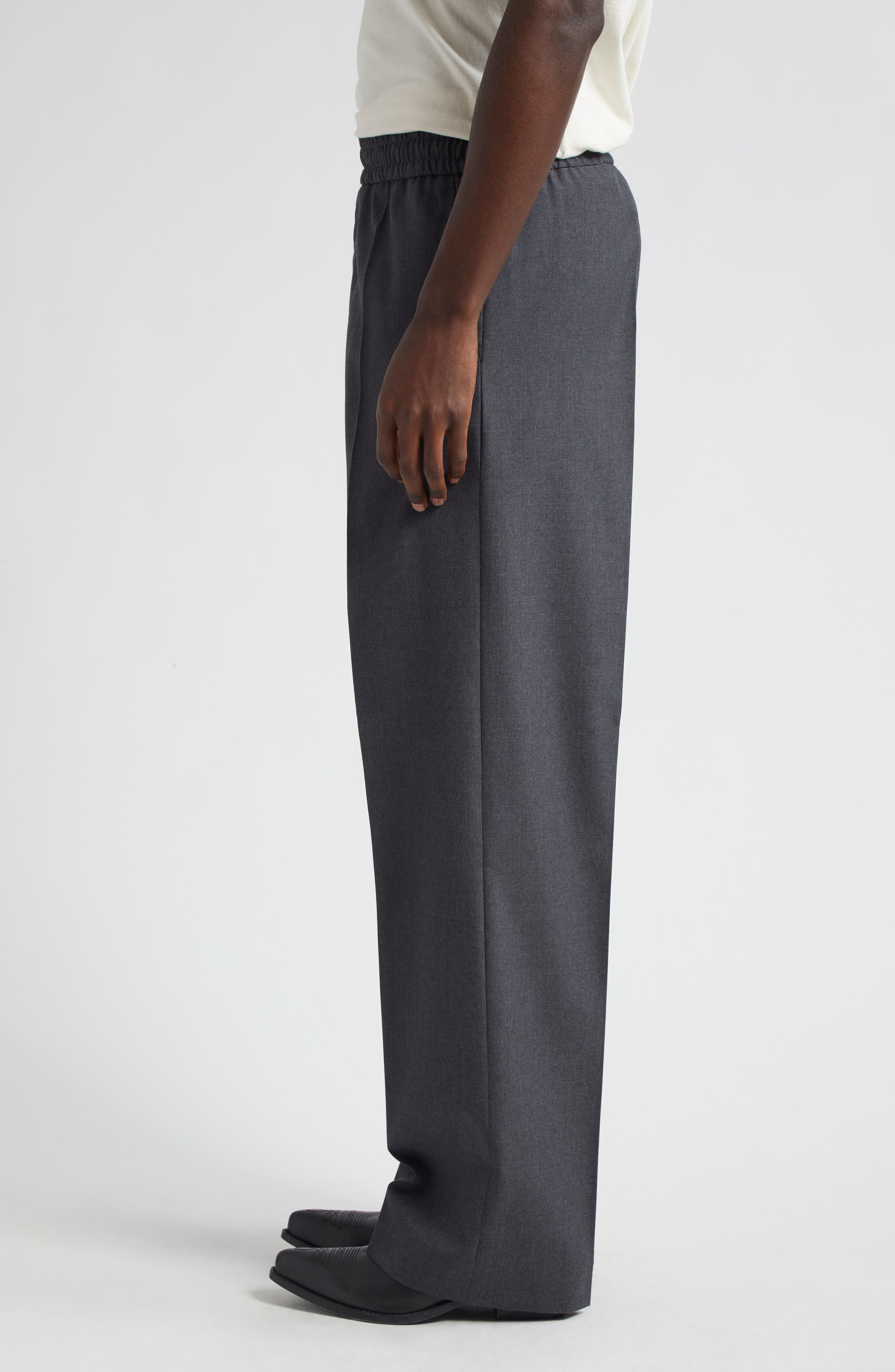 Golden Goose Lenny Wool Pants in Antracite/Melange at Nordstrom - 4