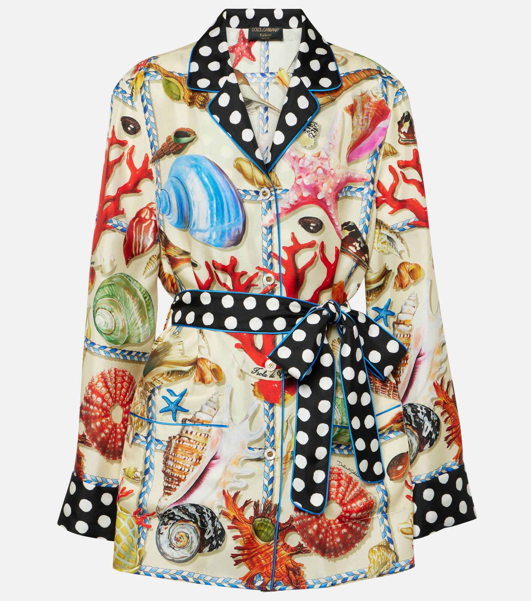 Capri printed silk satin shirt - 1