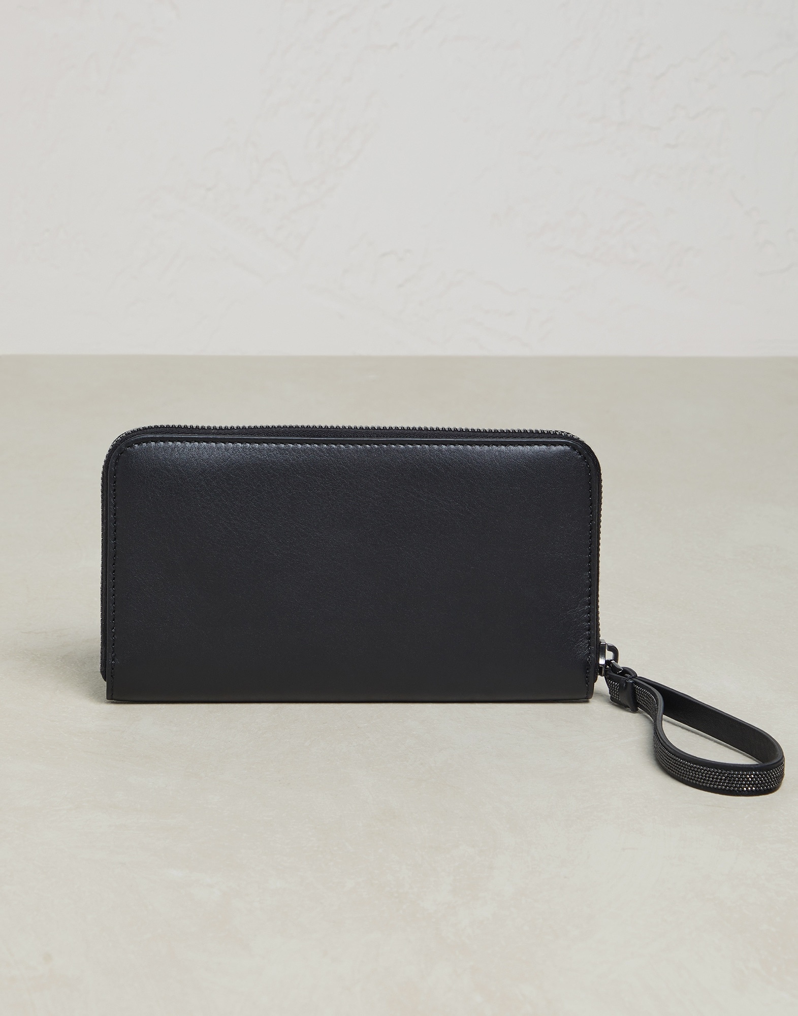 Matte calfskin wallet with precious zipper pull - 2