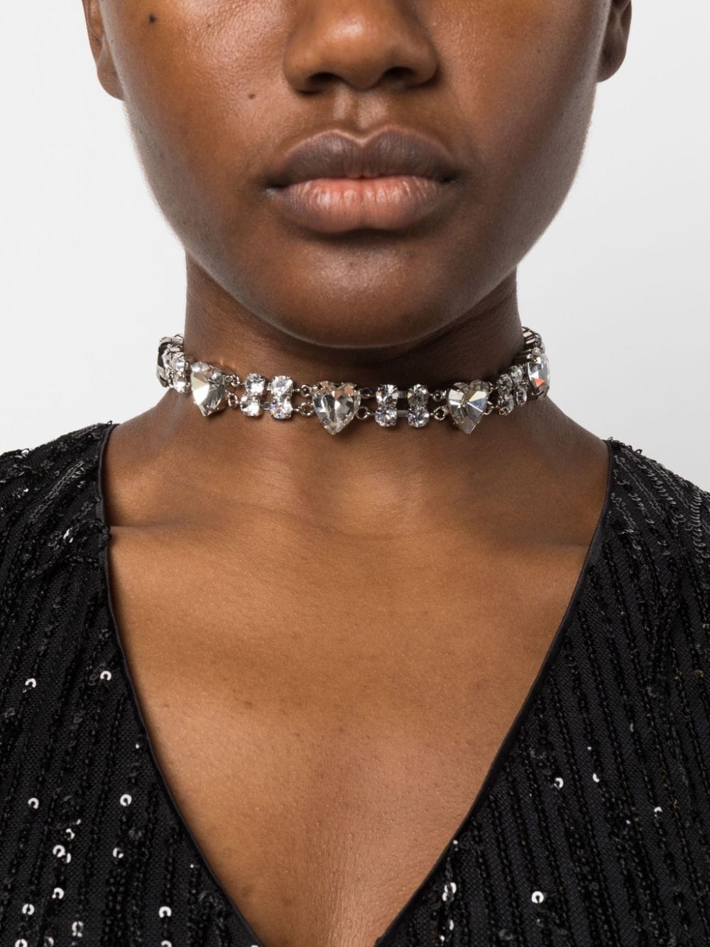 crystal-embellished choker necklace - 2