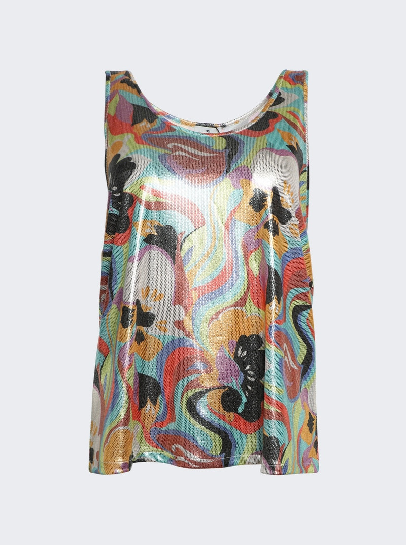 Printed Scoop Neck Tank Top Multicolor 1