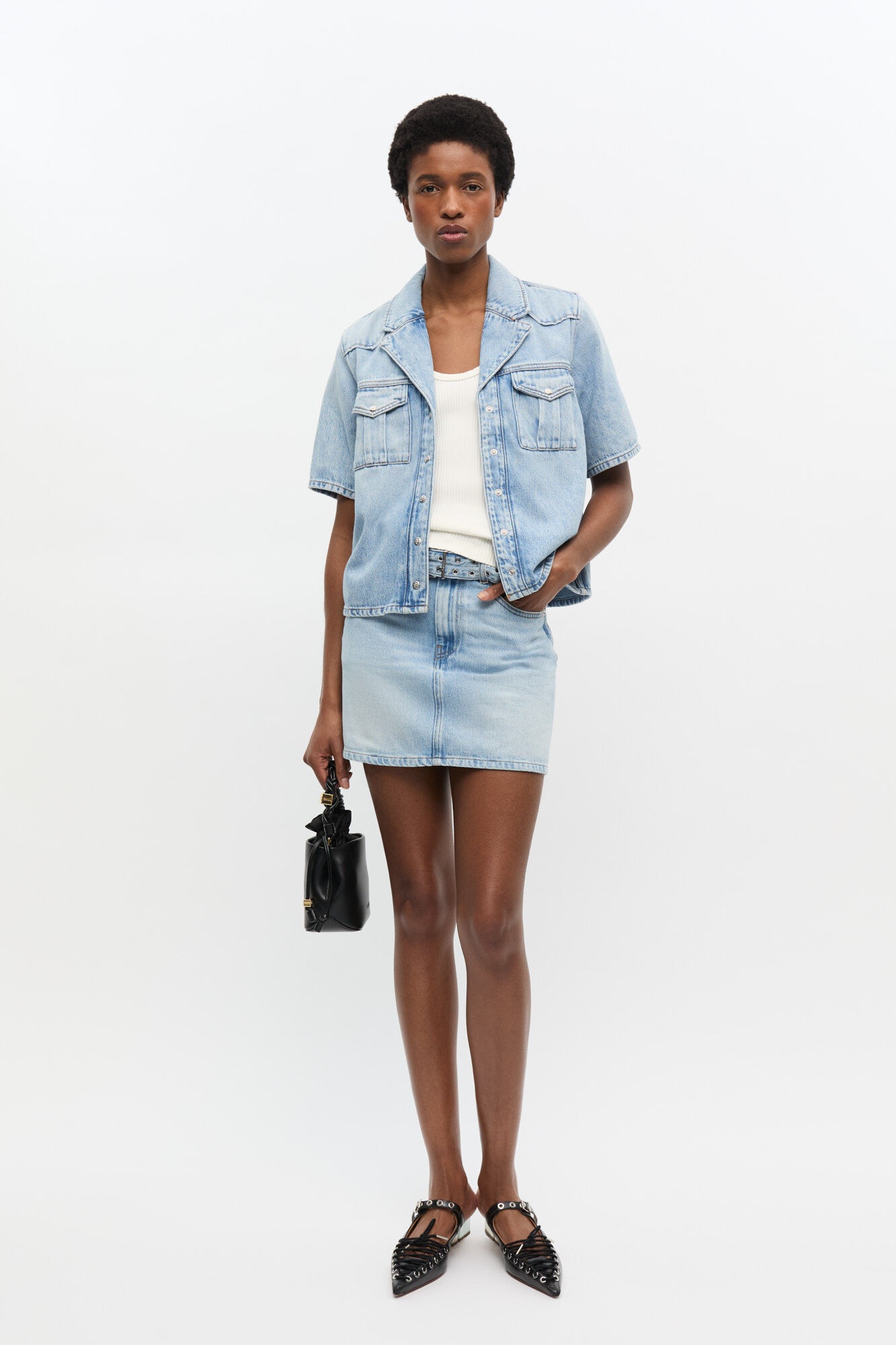 LIGHT BLUE DENIM SHIRT - 3