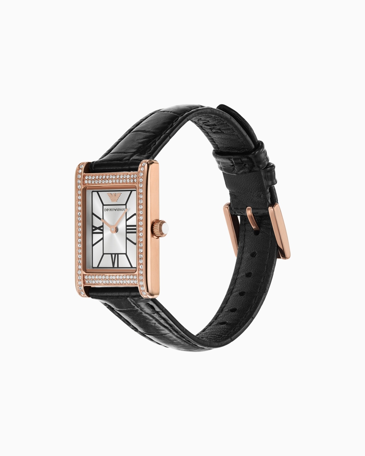 TWO-HAND BLACK LEATHER WATCH - 2