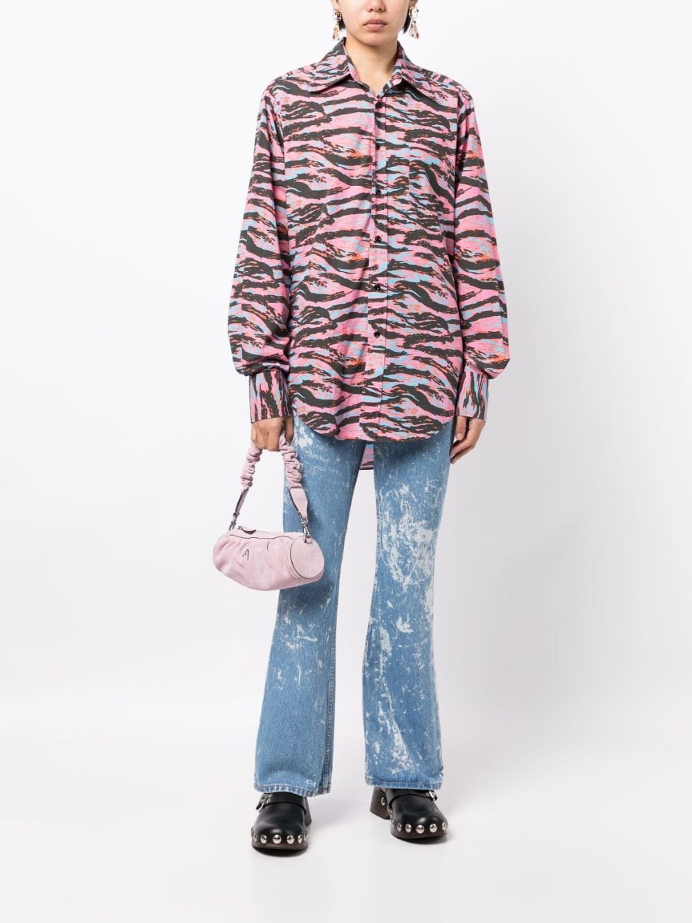 zebra-print cotton shirt - 2