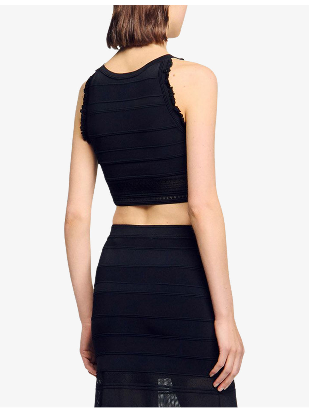 Sleeveless Cropped Knitted Top - 4