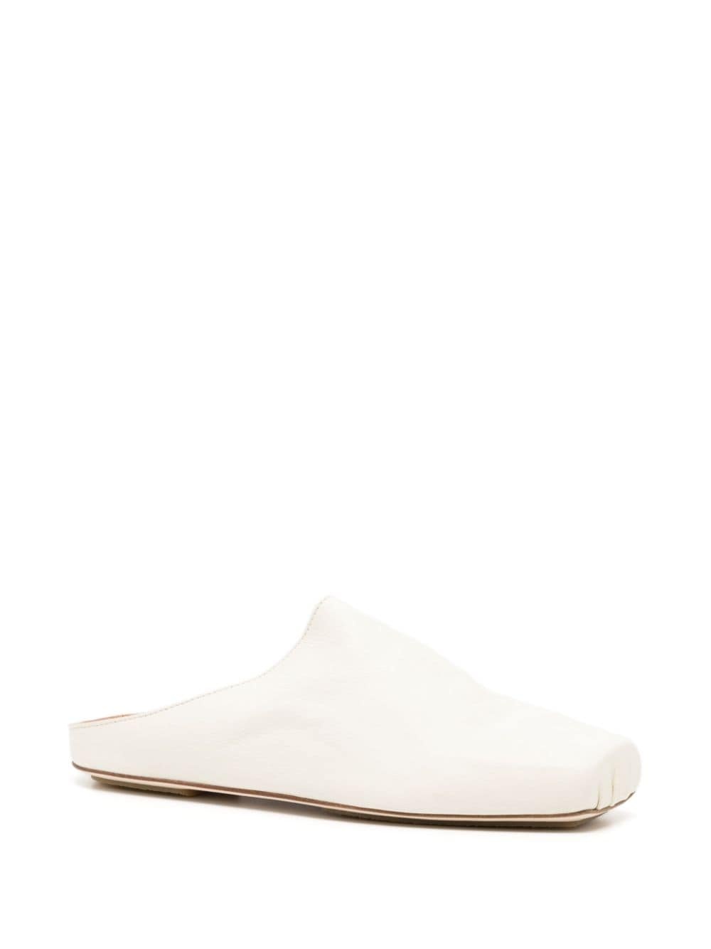 square-toe leather slippers - 2