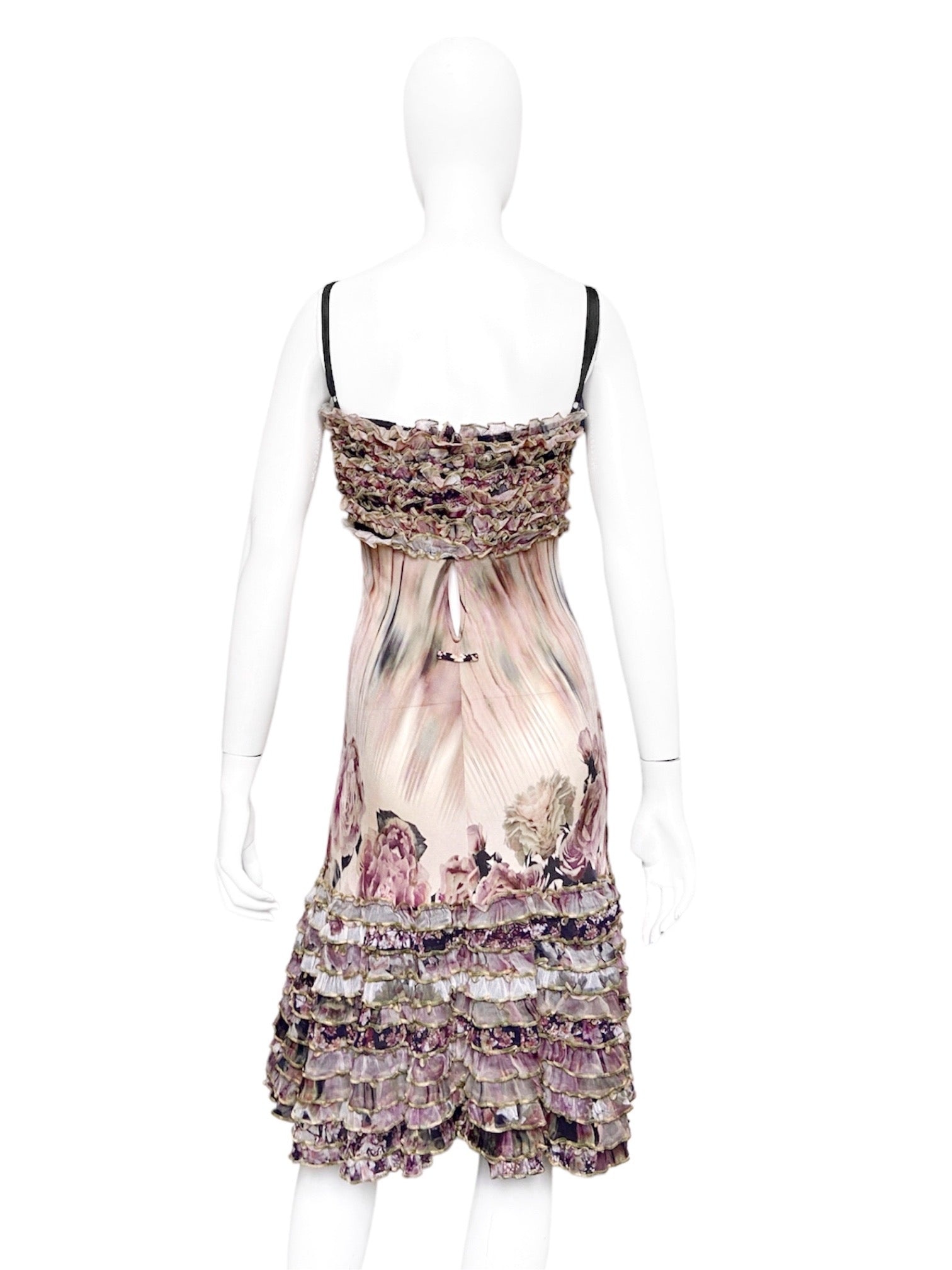 Jean Paul Gaultier Spring 2011 Ruched Floral Mesh Dress S - 5
