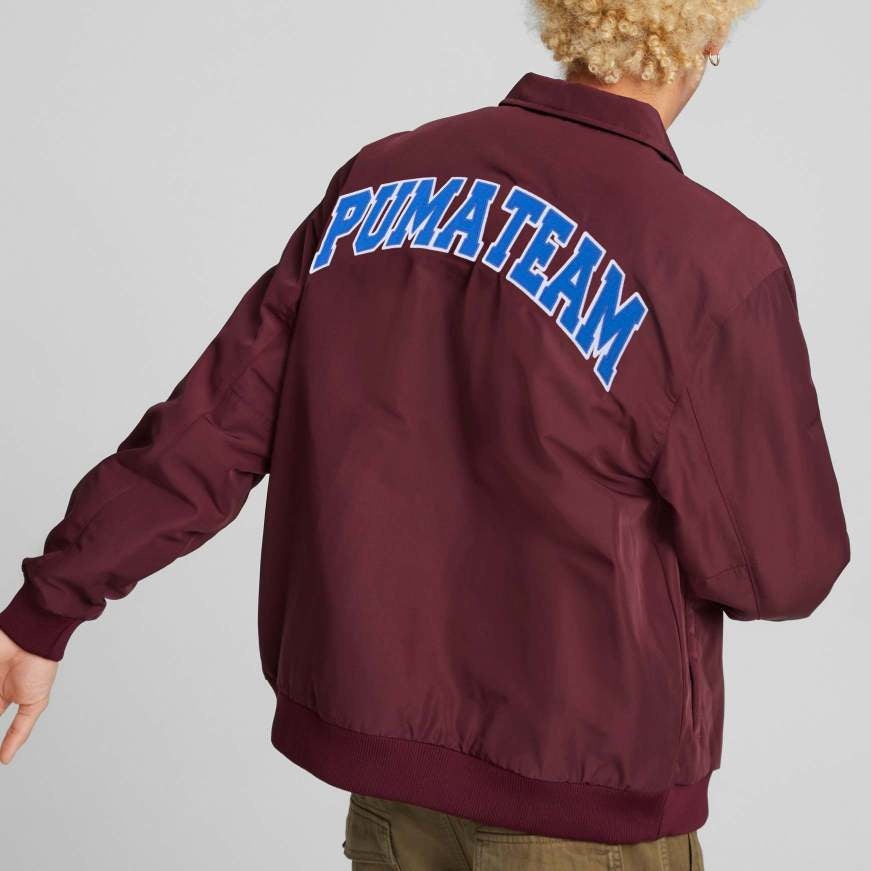 PUMA Team Bomber Button Down Jacket 'Burgundy' 539272-42 - 4