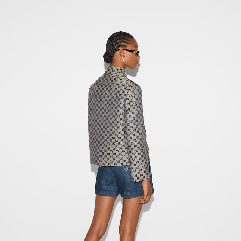 GG linen blend canvas jacket 4
