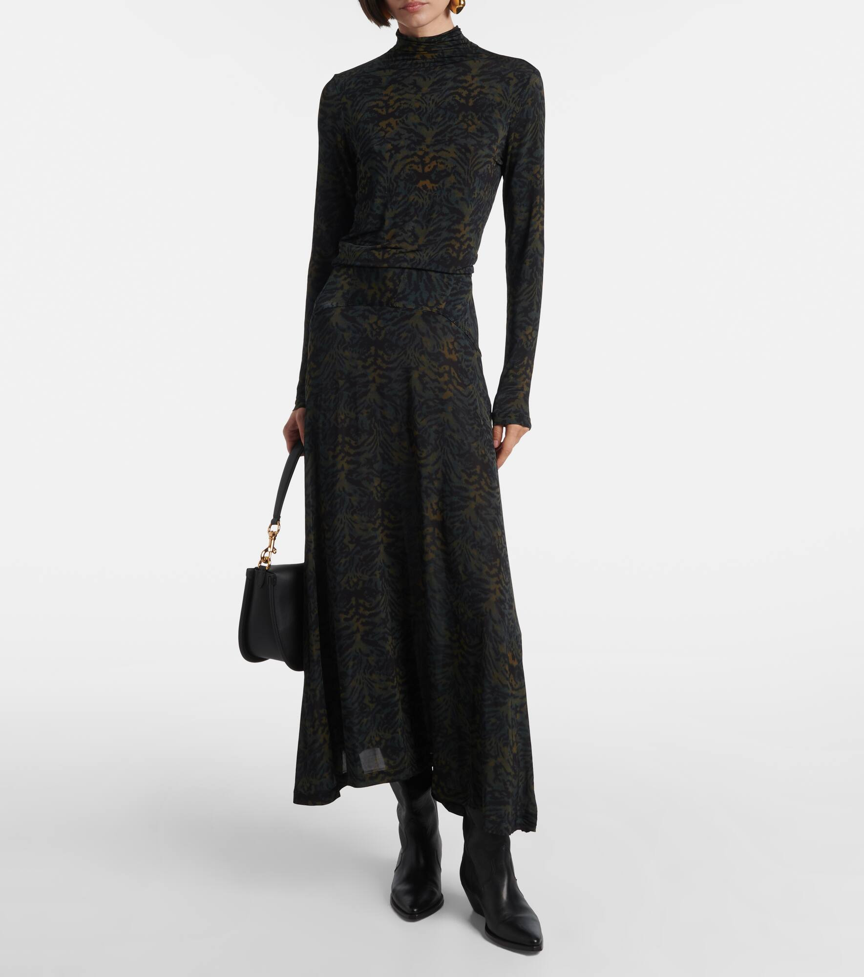 Aurelia printed jersey turtleneck top - 2
