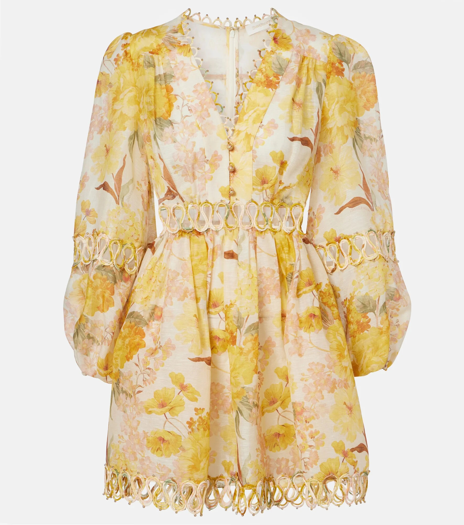 Como floral linen and silk minidress - 1