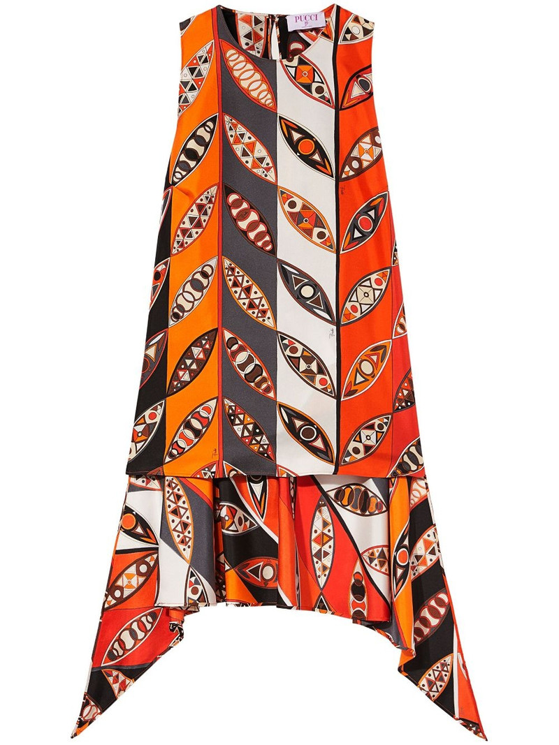 graphic-print silk sleeveless top 1
