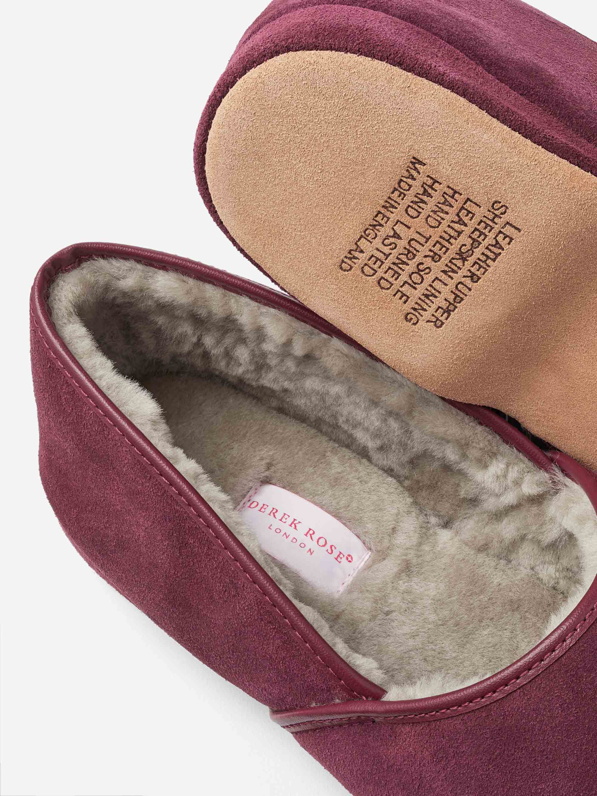Men's Slippers Crawford Suede Sheepskin Bordeaux - 5