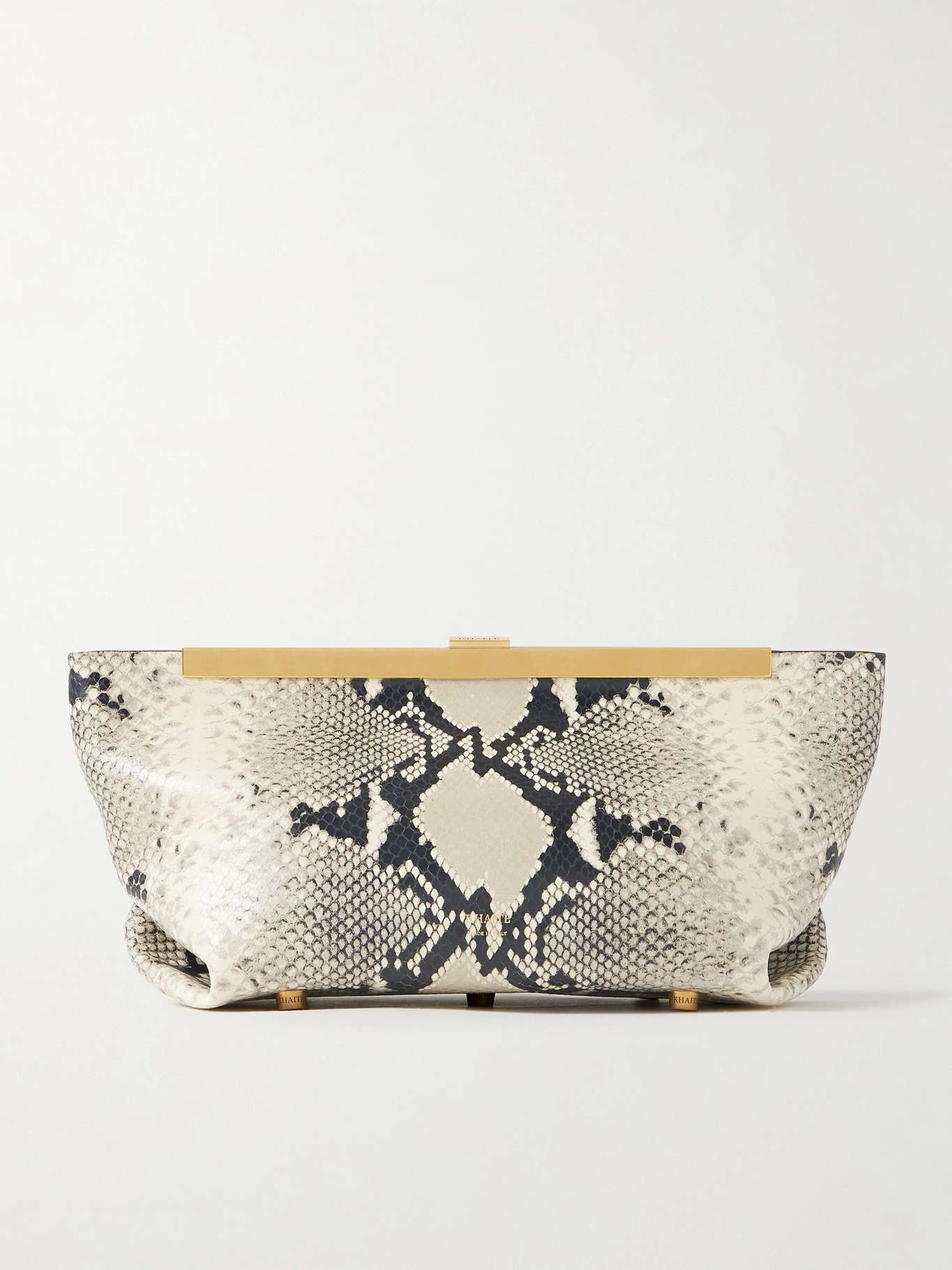 Aimee snake-effect leather clutch - 1
