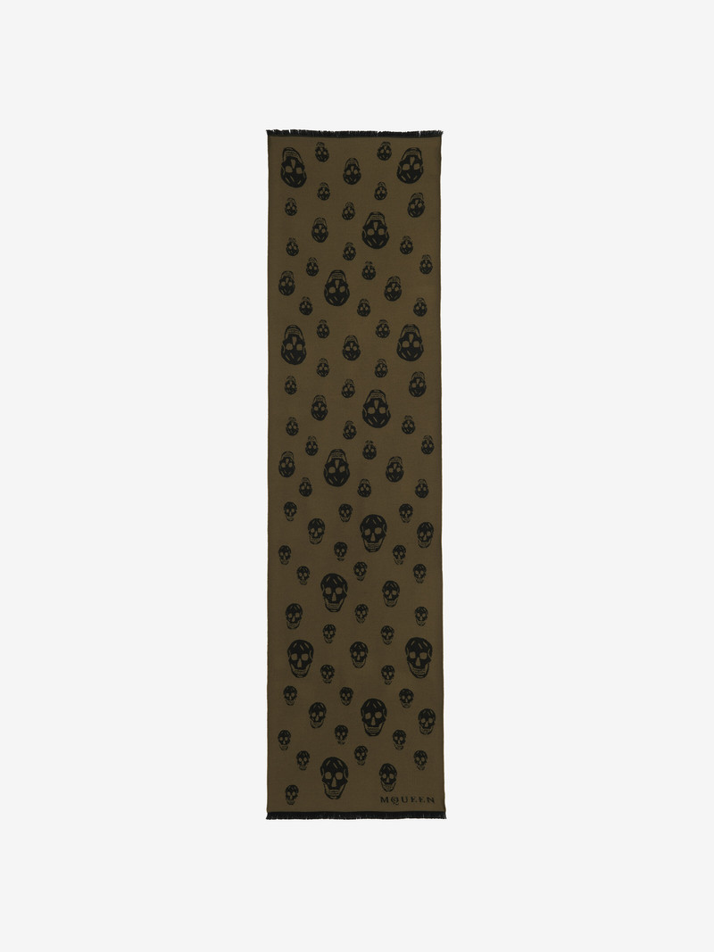 Skull Wool Jacquard Scarf 1