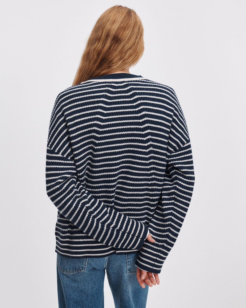 Gigi Striped Cashmere Crewneck 5